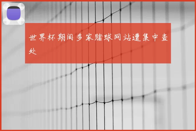 世界杯期间多家赌球网站遭集中查处